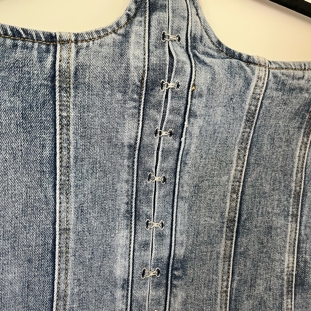 Fashion Nova Blue Strapless Denim Dress - Picture 3 of 6